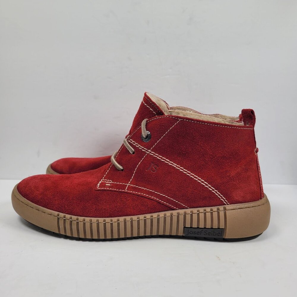 Josef Seibel Maren 02 Women's Red Suede Ankle Boots US Size 11.5 EU 42 - Picture 2 of 8